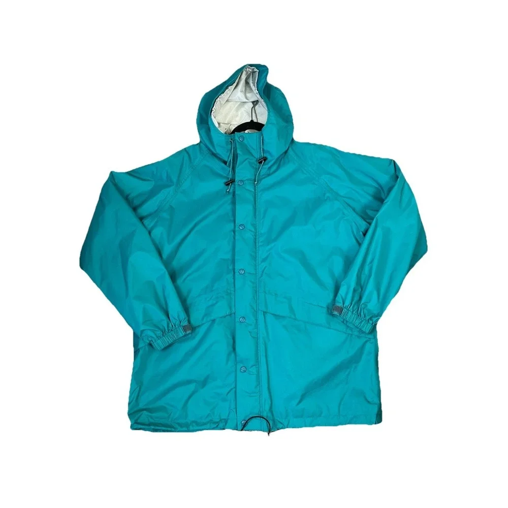 Vtg LL Bean Gore Tex Jacket Mens XL Tall Green Wind Rain Hooded Parka 1980/90's